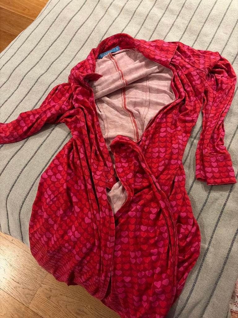 Lien & Giel rood vest met hartjespatroon, maat M, Ophalen of Verzenden, Gedragen, Maat 38/40 (M)