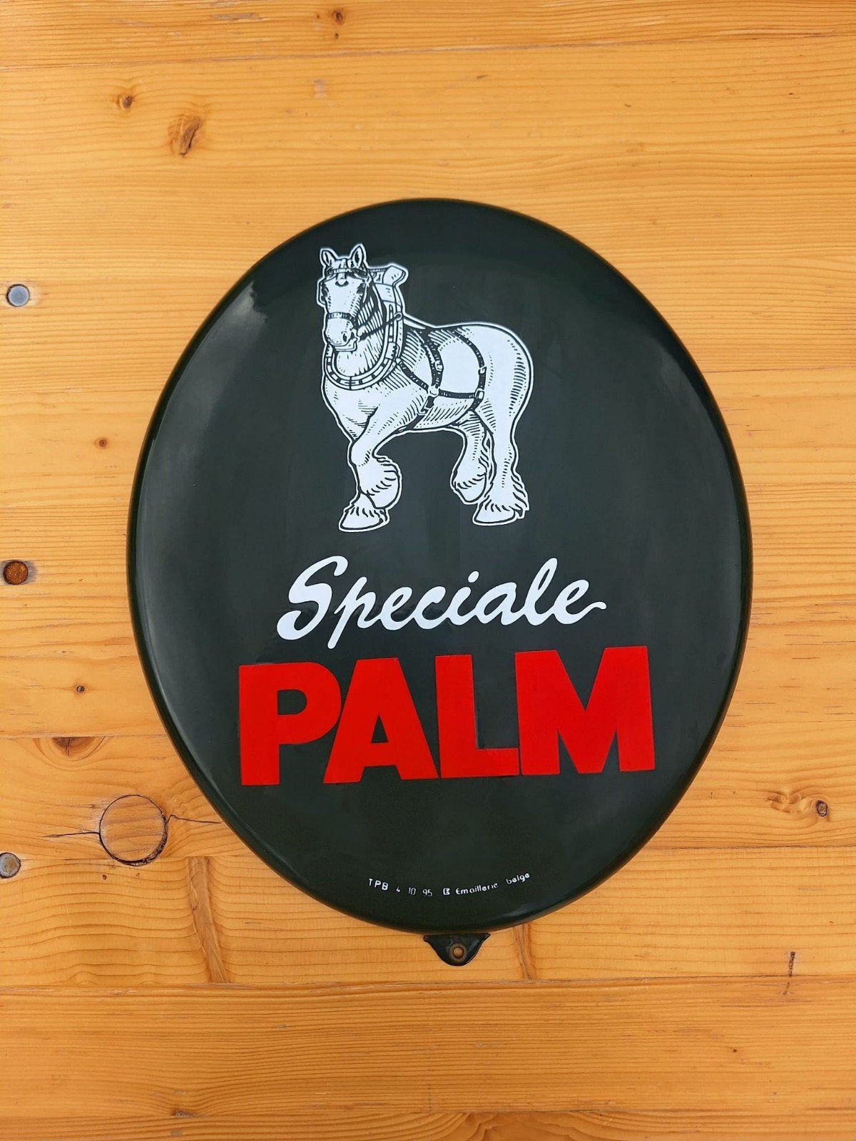Palm emaille reclamebord, Verzamelen, Ophalen, Gebruikt, Reclamebord, Plaat of Schild, Palm