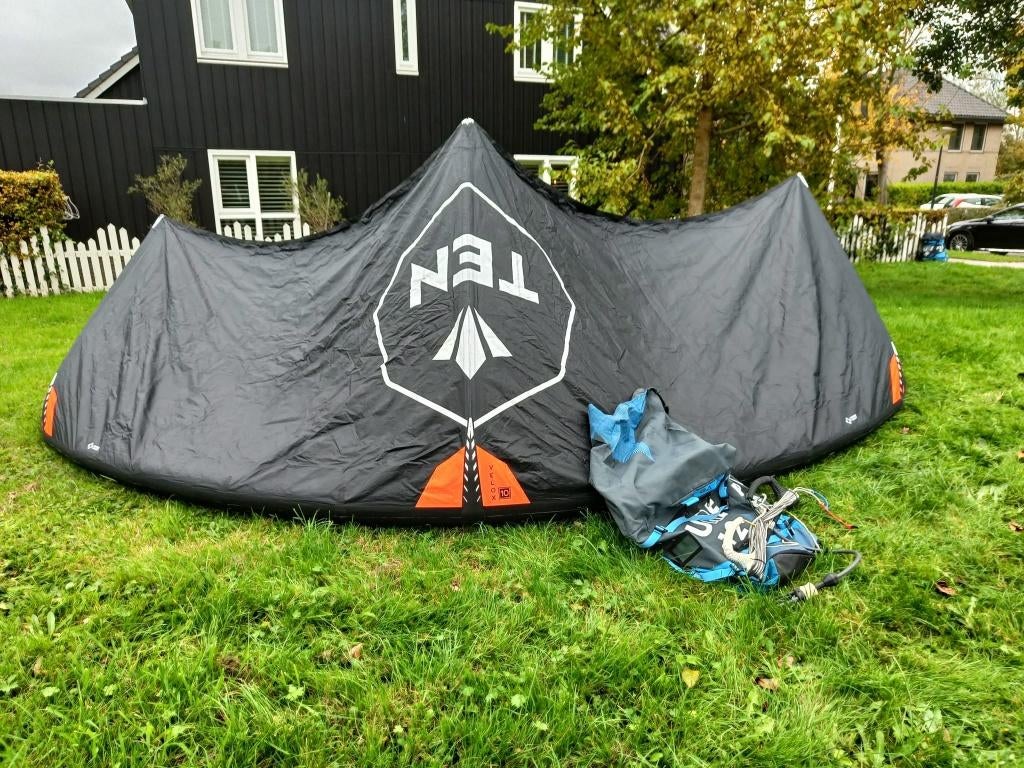 Big Air Kite Ten Velox 10 / 8 m met Bar, Gebruikt, 10 m², Geen board, Ophalen of Verzenden