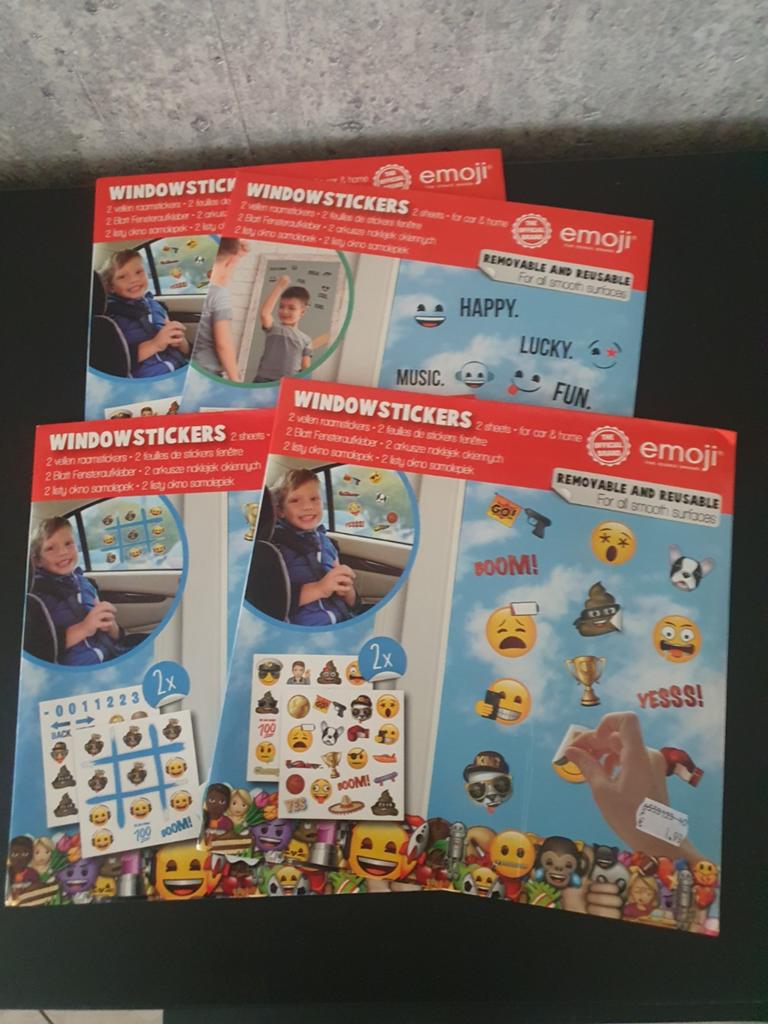 Nieuwe set emoticon raamstickers -, Ophalen of Verzenden, Nieuw