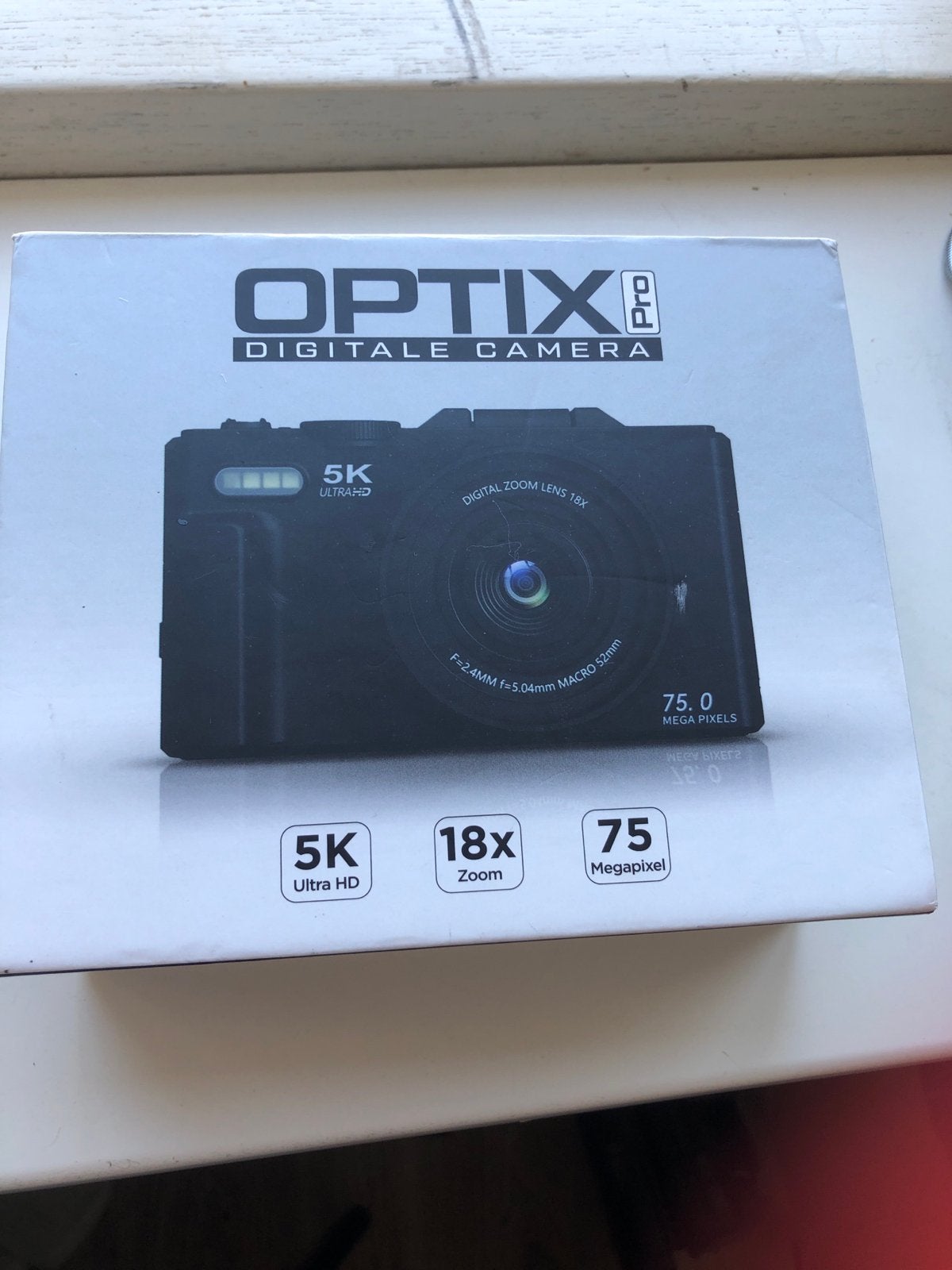 Optix Pro 5K Ultra HD Digitale Camera 75MP 18x Zoom nieuw, USB-kabel, Kantelbaar/draaibaar scherm, Ophalen of Verzenden, Zo goed als nieuw