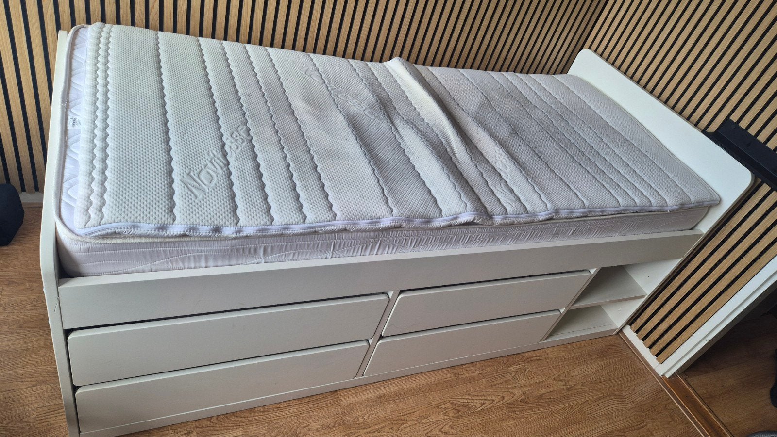 bed met opberglades, Ophalen, Gebruikt, 90 cm, Eenpersoons