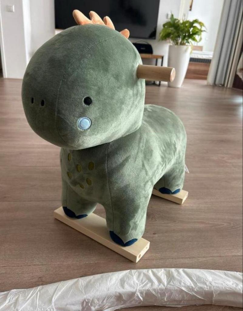 Nieuw! Schattige groene dinosaurus hobbelpaard, Ophalen, Zo goed als nieuw, Jongen of Meisje