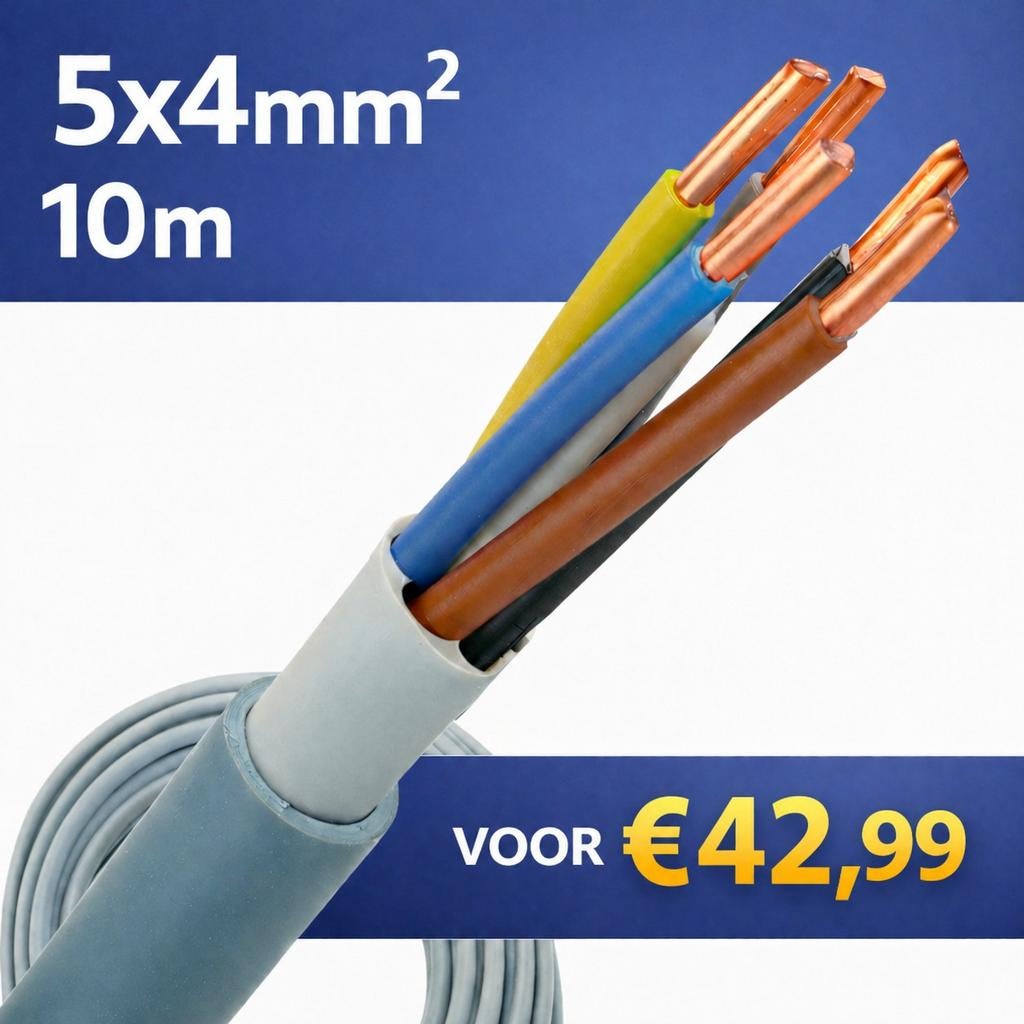 YMvK 5x4mm²  per rol van 10 meter