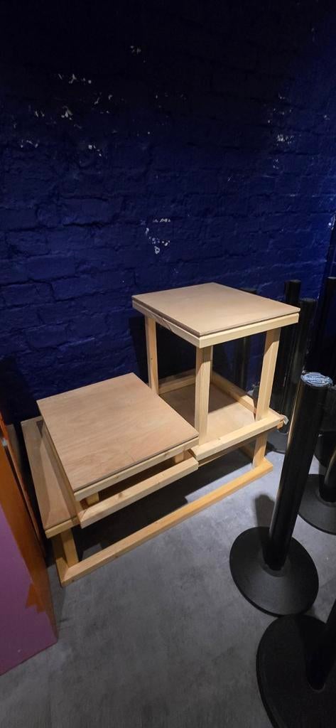 Set houten display tafels, Gebruikt, Modern, Industrieel, Minimalistisch, 75 cm of meer, Rechthoekig