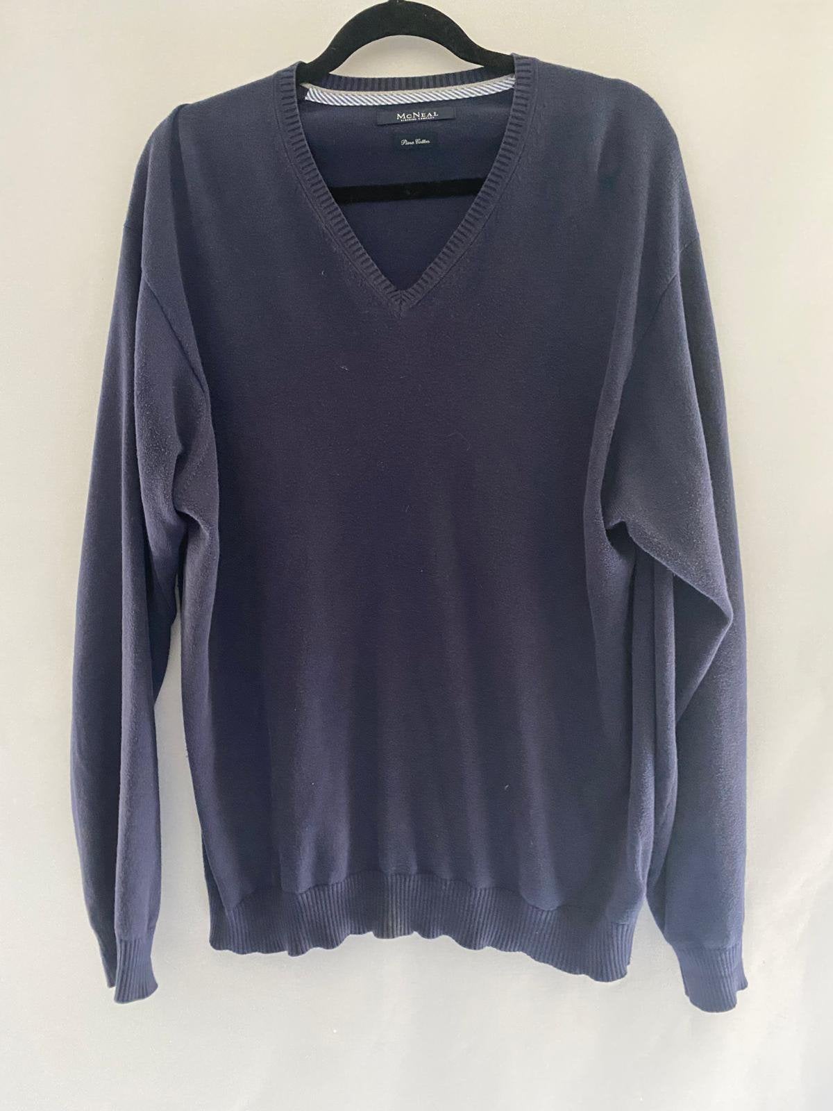 McNeal V-hals Trui – maat XL – donkerblauw, Kleding | Heren, Ophalen of Verzenden, Gedragen, Maat 56/58 (XL), Blauw