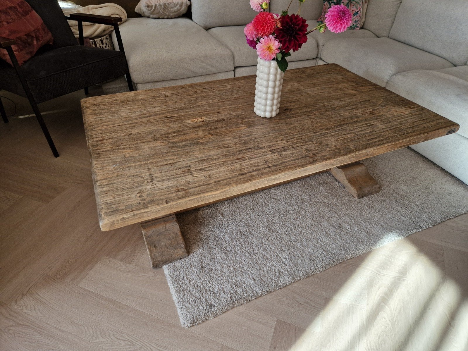 V_LAB salon kloostertafel, Ophalen, Gebruikt, 100 tot 150 cm, Eikenhout