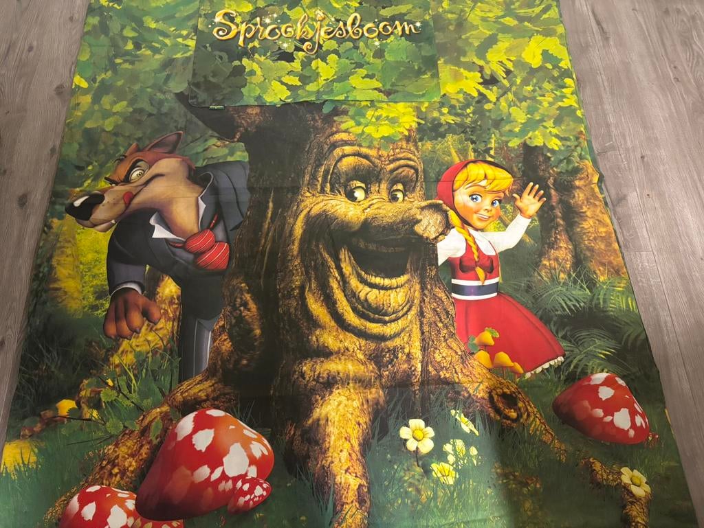 Efteling; dekbedovertrek Roodkapje& boze wolf inc knuffel, Groen, Overige merken, Verzenden, Overige typen