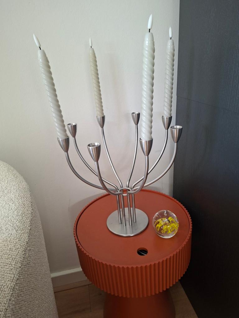 Vintage kandelaar rvs IKEA Stockholm Knut & Marianne Hagberg, Huis en Inrichting, Woonaccessoires | Kandelaars en Kaarsen, Ophalen of Verzenden