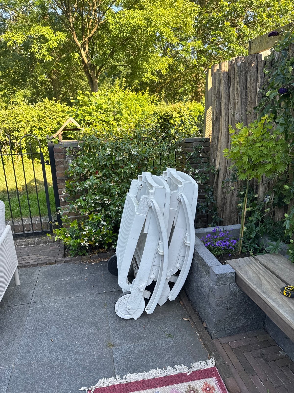 Witte kunststof ligstoelen , inklapbaar, Ophalen, Gebruikt, Kunststof, Inklapbaar