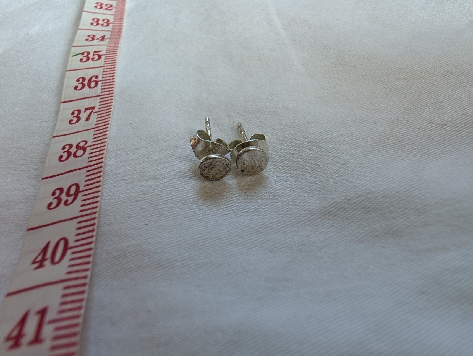 925 sterling oorknopjes schijfjes, Gebruikt, Verzenden, Knopjes of Stekers, Zilver