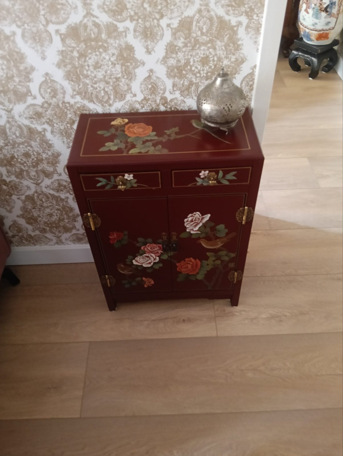Oosters kastje met bloemen en vogels, Ophalen of Verzenden, Gebruikt