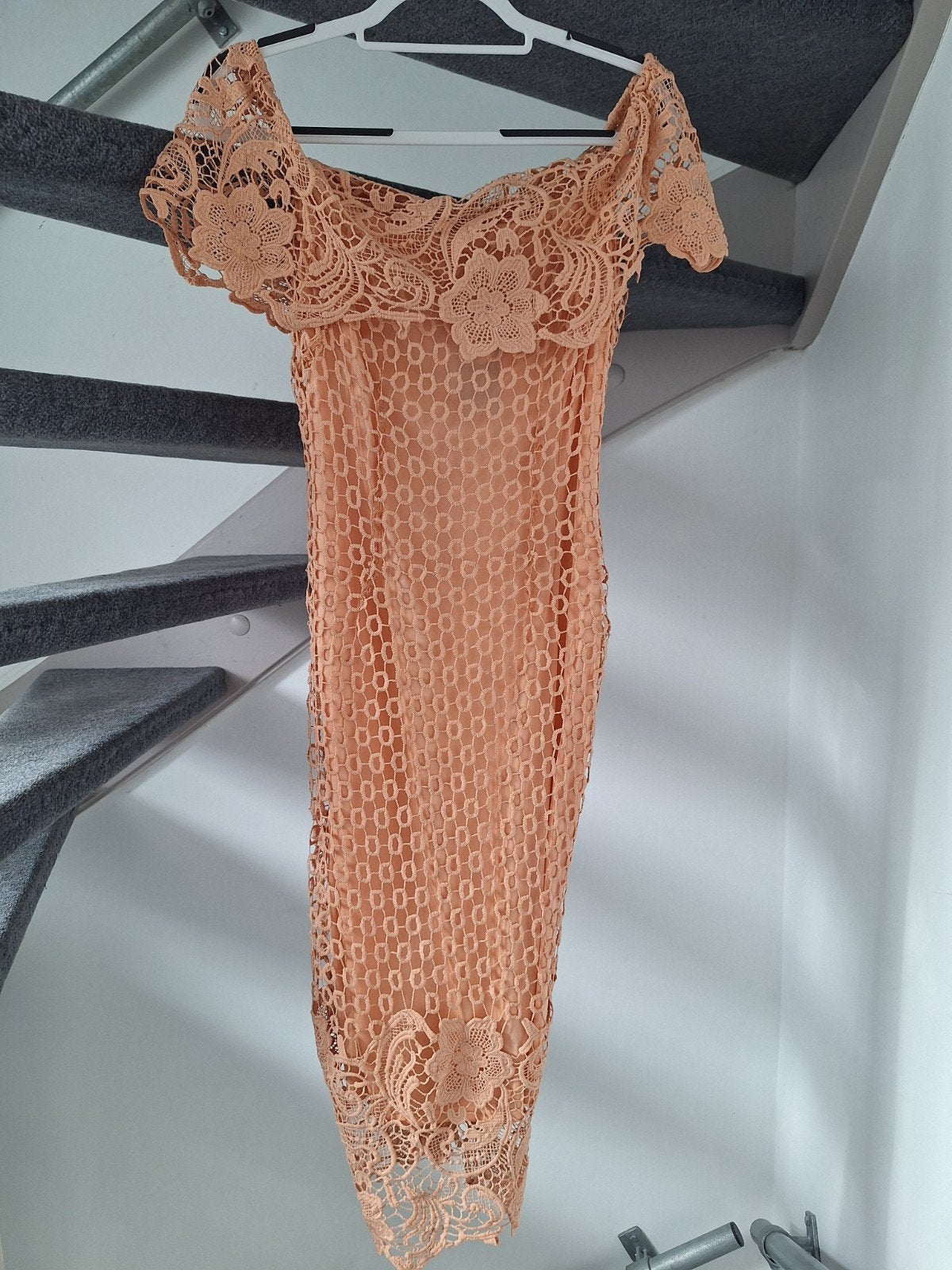 Boohoo Boutique Kanten Midi Jurk - Maat M, Maat 38/40 (M), Boohoo, Nieuw, Oranje