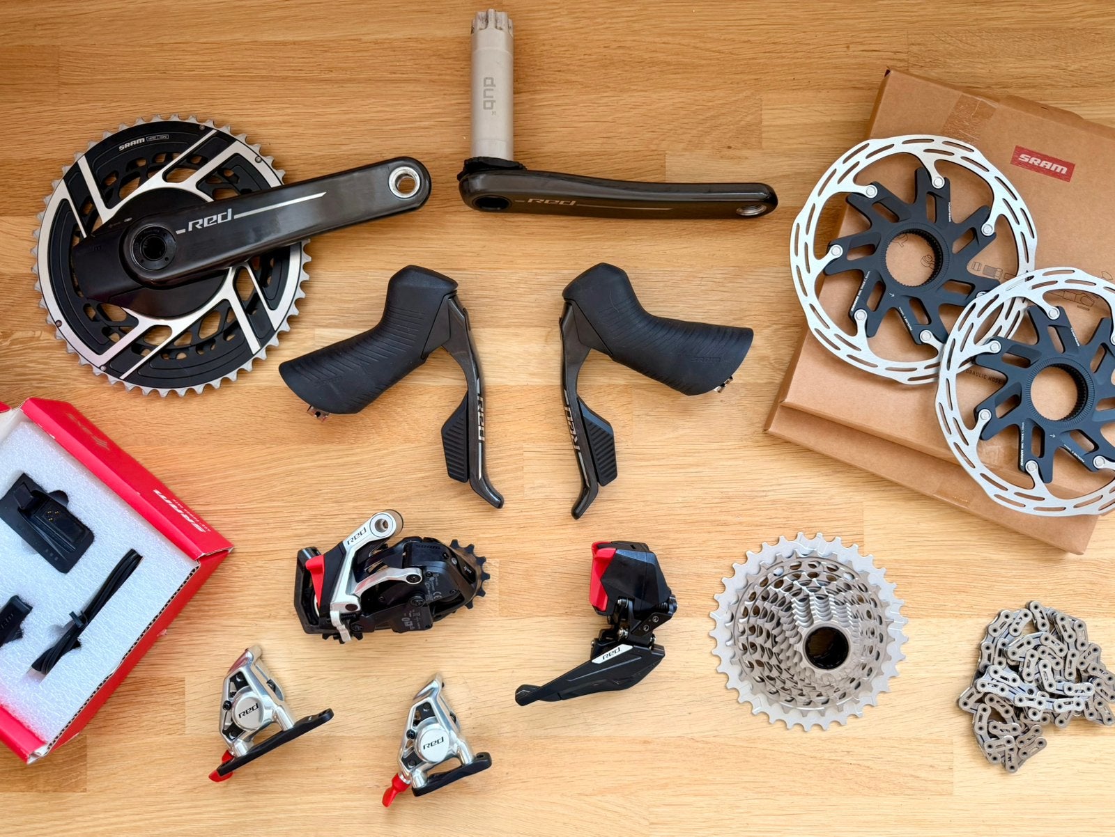 SRAM Red E1 AXS Powermeter groepset, COMPLEET, in nieuwstaat, Fietsen en Brommers, Fietsonderdelen, Ophalen of Verzenden, Zo goed als nieuw