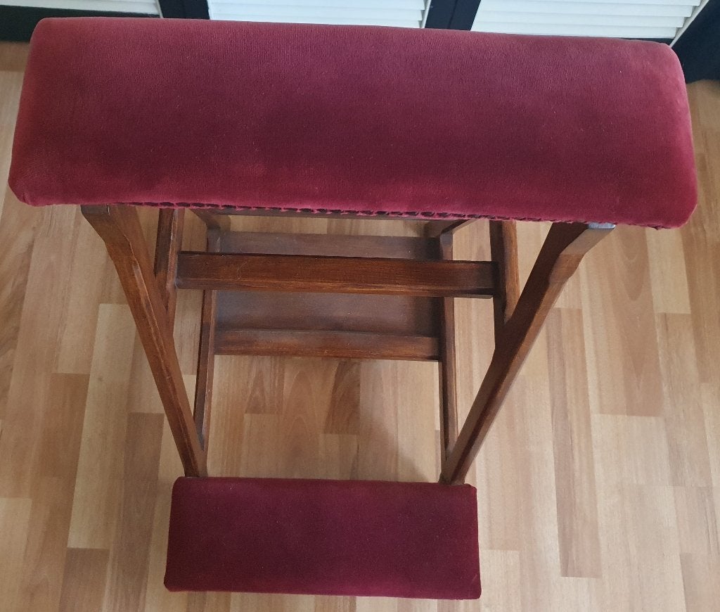 Prachtige bidstoel met velours bekleding!, Antiek en Kunst, Ophalen