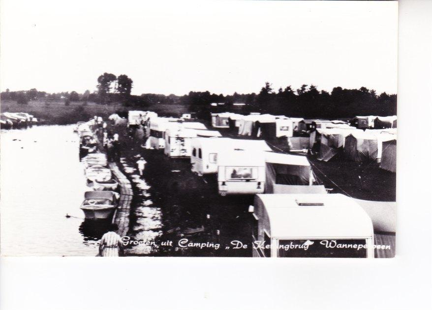 WANNEPERVEEN,- Camping,,De Kettingbrug'' Caravans-Bootjes. 1, Ophalen of Verzenden, 1960 tot 1980, Ongelopen, Overijssel