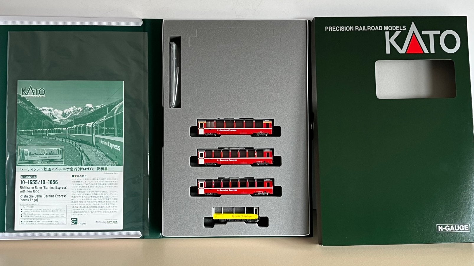 Kato 10-1656 Rhb Bernina Express Set (4 Rijtuigen), Hobby en Vrije tijd, Modeltreinen | N-Spoor, Overige merken, Gelijkstroom