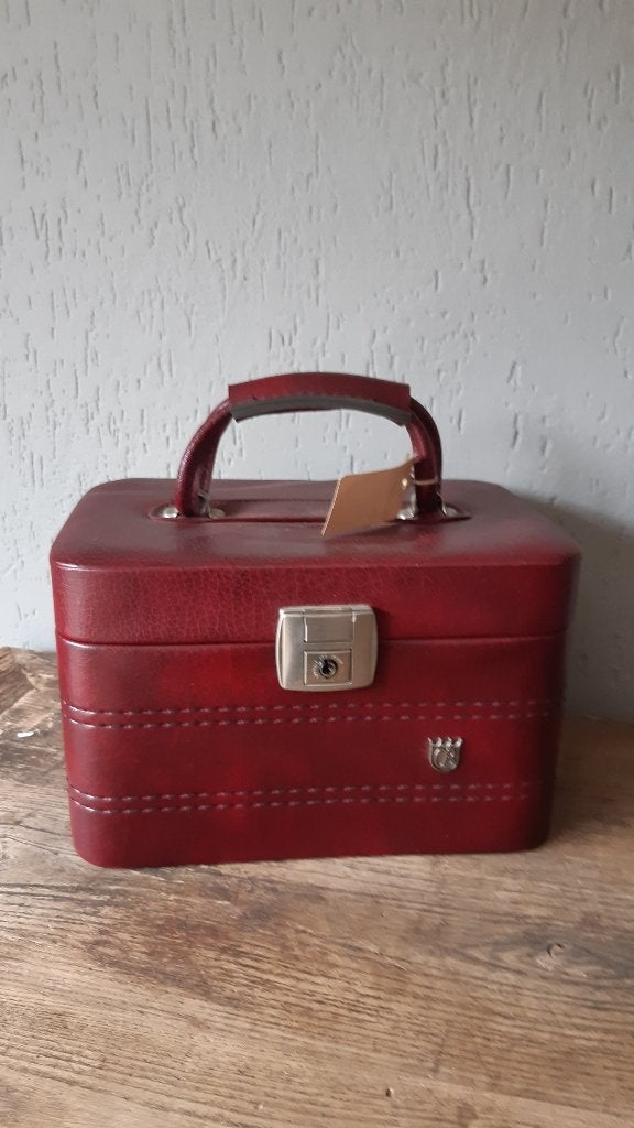 Vintage retro beautycase bordeaux CB Casteleijn & Beerens, Blauw, Ophalen of Verzenden, Hardcase, Zo goed als nieuw