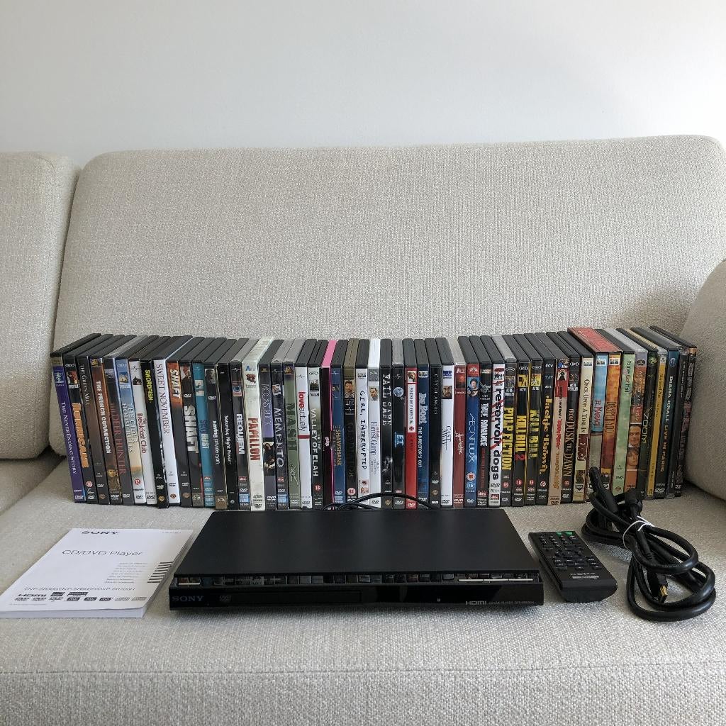 Sony DVP-SR600H DVD-speler met 52 stuks DVD, Alle leeftijden, Ophalen, Zo goed als nieuw, Overige genres