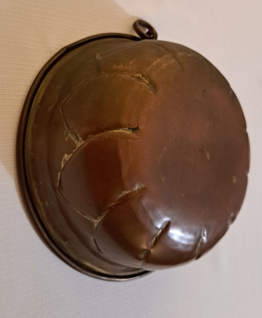 zeldzaam antieke rood koper bakvorm puddingvorm vertind, Verzenden