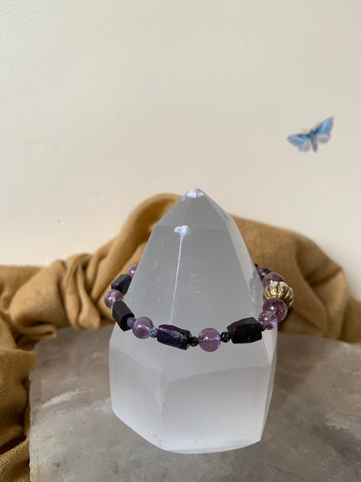 Sugiliet auraliet zilver hoge trilling healing zeldzaam, Met bedels of kralen, Paars, Magnolia11, Nieuw