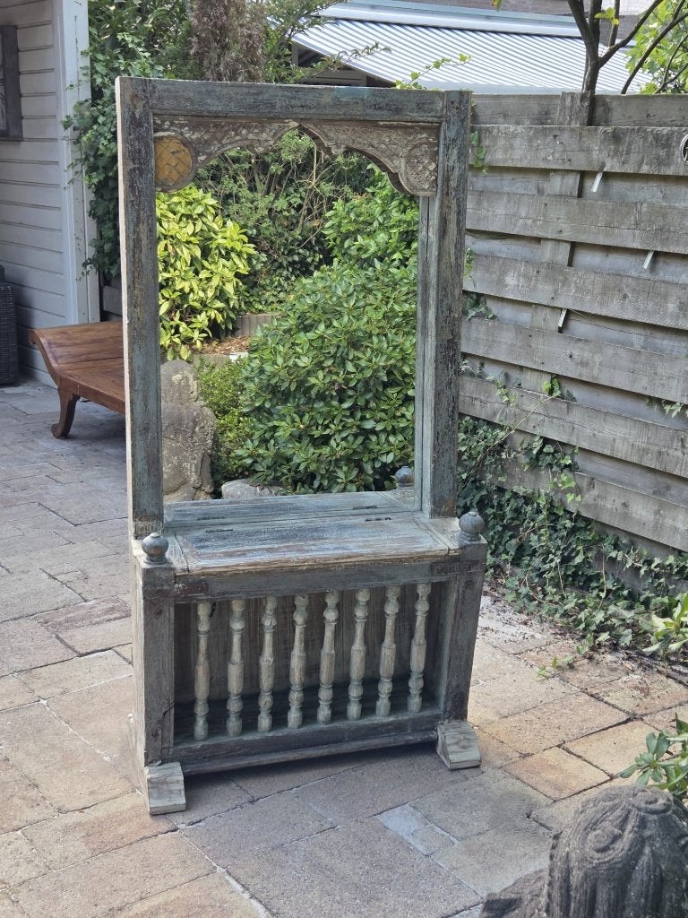 Hele mooie handhouten side table, wandtafel, kaptafel, Huis en Inrichting, Tafels | Sidetables, Ophalen, Zo goed als nieuw, 150 tot 200 cm