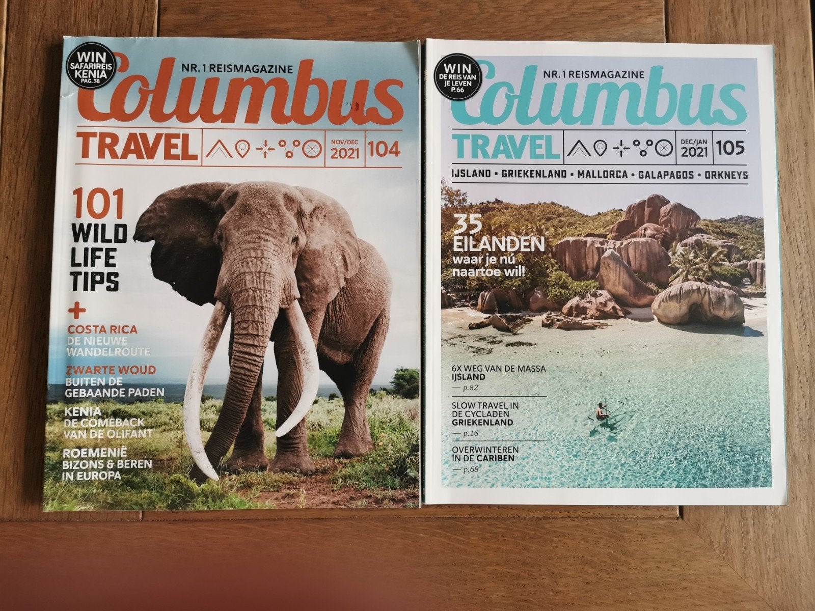 Columbus Travel – 2x reismagazine, Boeken, Tijdschriften en Kranten, Ophalen of Verzenden, Zo goed als nieuw