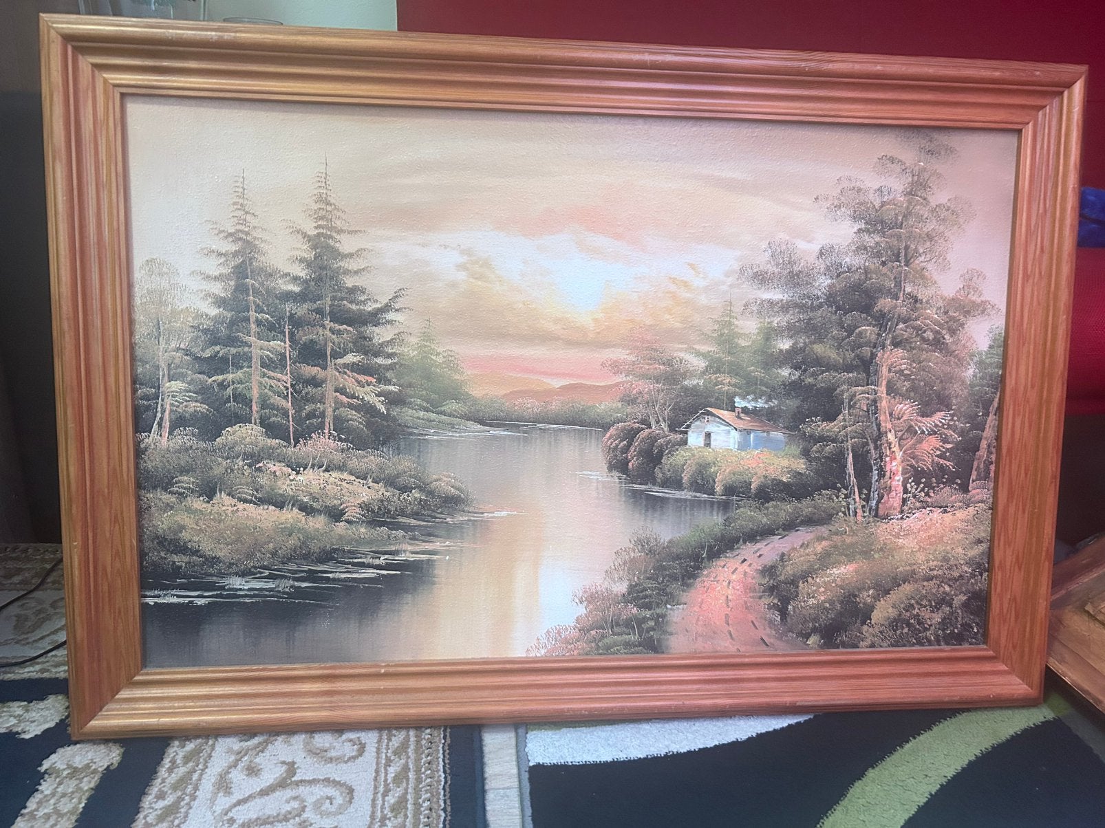 Schilderij bos en vijver, Antiek en Kunst, Ophalen
