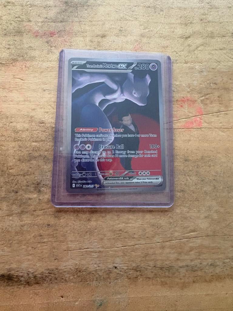 Ascended heroes Team Rocket's Mewtwo EX 280 HP Pokémon Kaart, Ophalen of Verzenden, Zo goed als nieuw, Losse kaart