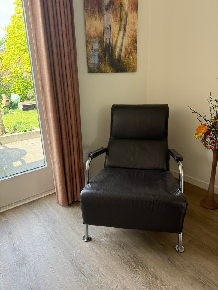 2 Riant Fauteuils, Ophalen, Gebruikt, 75 tot 100 cm, Leer