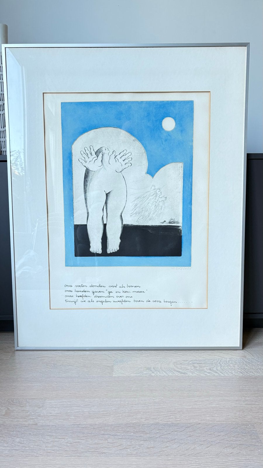 Ans Wortel - Ets op geschept papier, 1972 - Gesigneerd, Antiek en Kunst, Ophalen, Dagelijks leven, Gesigneerd, 1950 - 1999