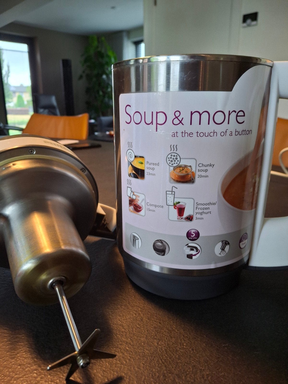 Philips Soup & Co soepmaker - Maakt soep, compote, smoothie, Witgoed en Apparatuur, 1 tot 2 liter, Ophalen, Gebruikt, 3 snelheden of meer