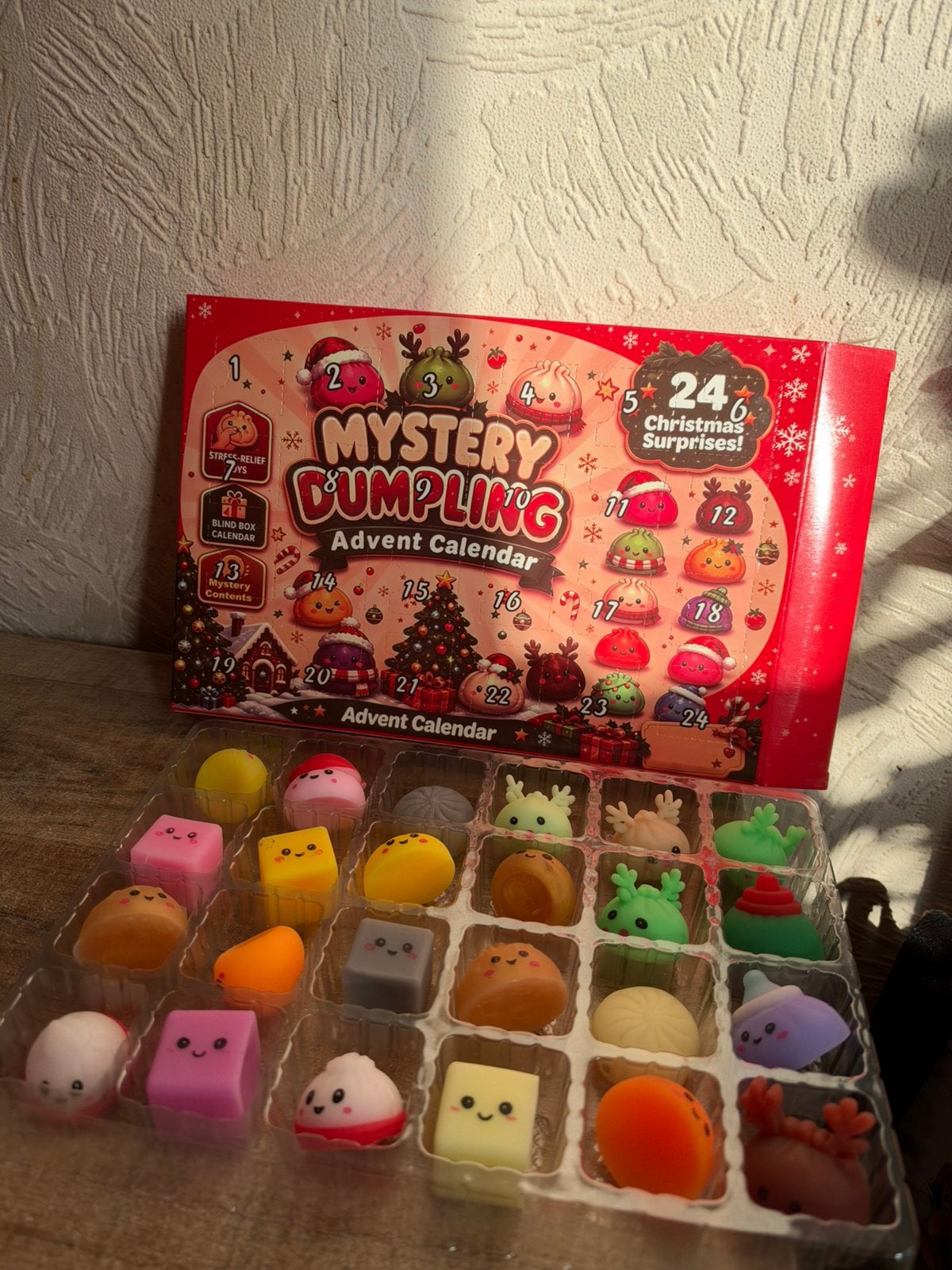 Dumpling squishy 24 stuks adventcalendar advent kerst, Ophalen of Verzenden, Nieuw