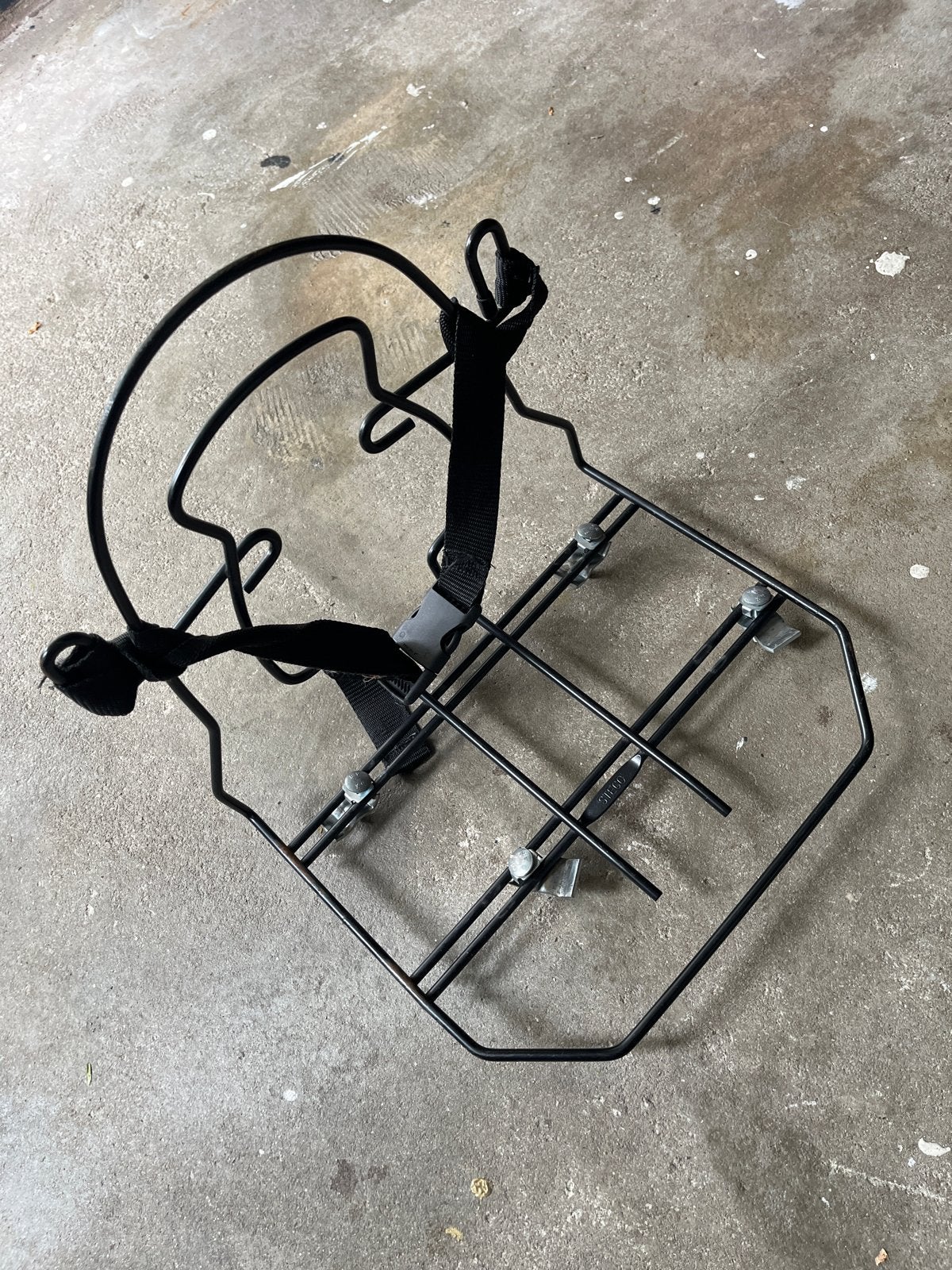 Stevige zwarte fietsmand/drager voor huisdier, Ophalen, Gebruikt