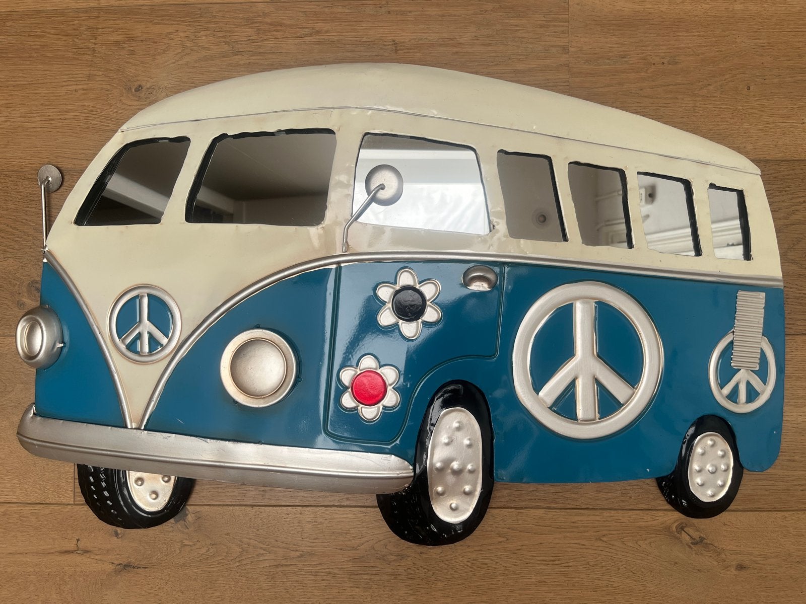Metalen Volkswagen Bus Wanddecoratie - 75x50 cm, Ophalen of Verzenden
