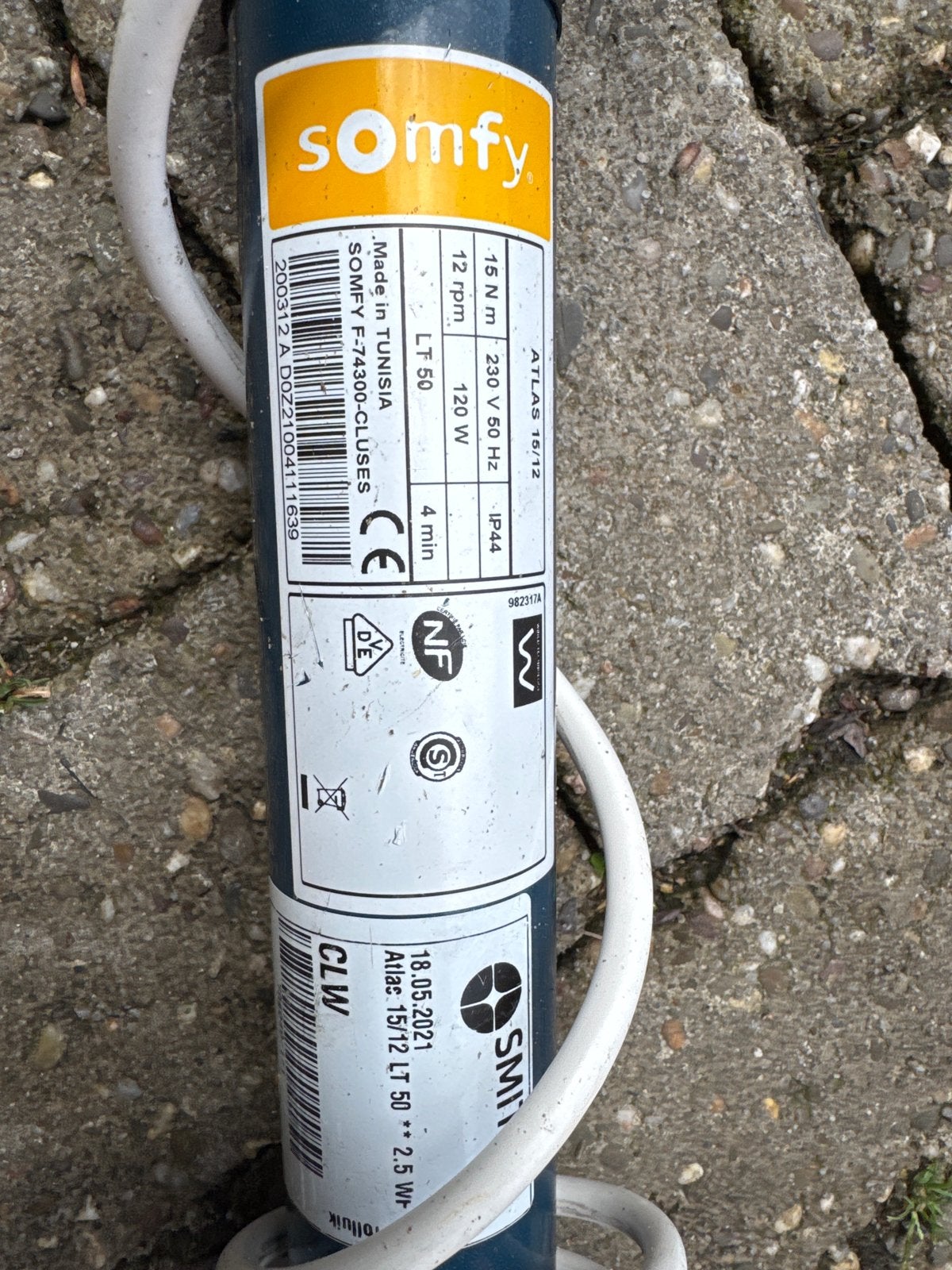 Somfy Rolluikmotor LT 50 Atlas 15/12 - Diverse stuks, Ophalen of Verzenden, Gebruikt, Overige typen