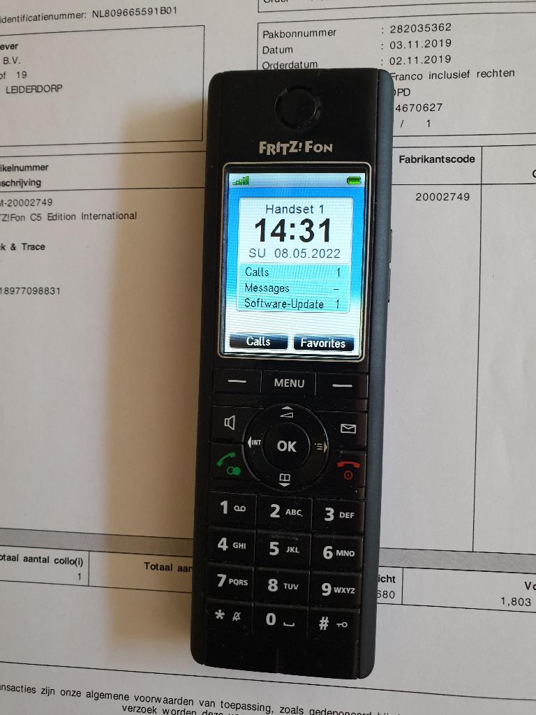 Fritz!Fon C5 Voip/Dect telefoon, Ophalen of Verzenden, Zo goed als nieuw, 1 handset