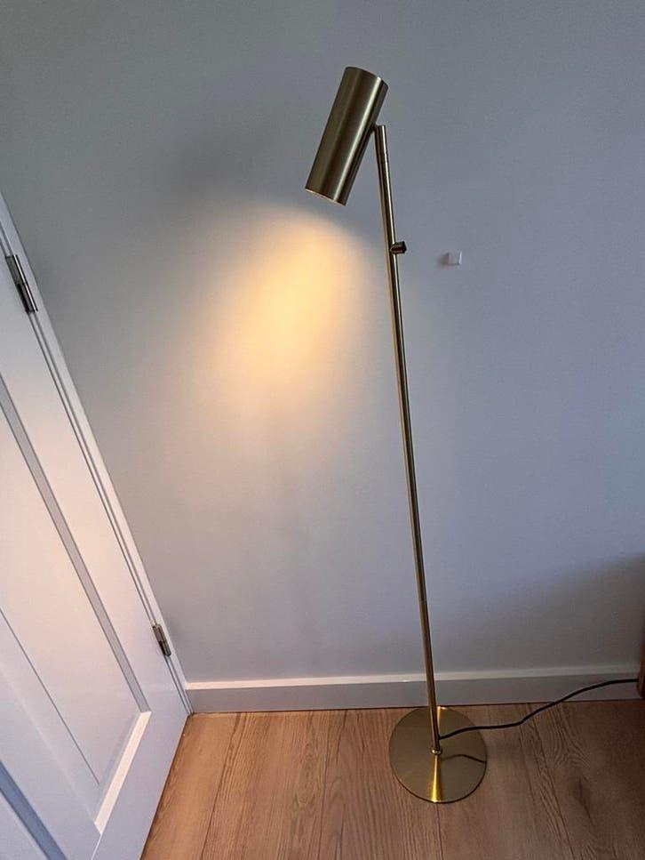 Loods 5 Vloerlamp messing met spot, Huis en Inrichting, Lampen | Vloerlampen, Ophalen, Zo goed als nieuw, Metaal, 150 tot 200 cm
