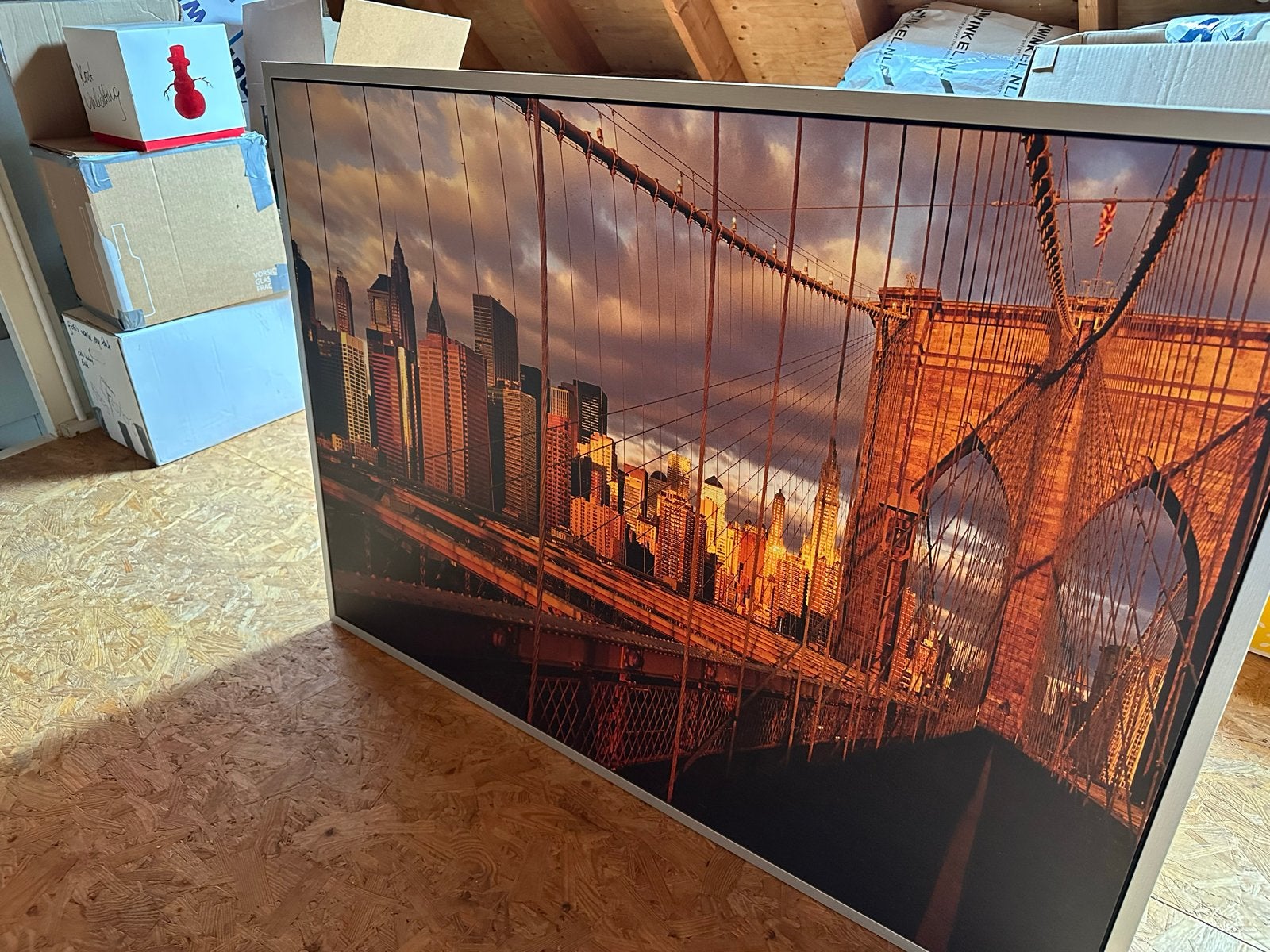 Grote foto Brooklyn Bridge New York - 140x100 cm, Ophalen, Gebruikt, 125 cm of meer, Foto of Poster