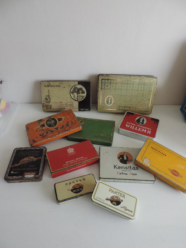 Vintage sigaren / sigaretten blikjes, Verzamelen, Blikken, Ophalen of Verzenden, Gebruikt, Overige