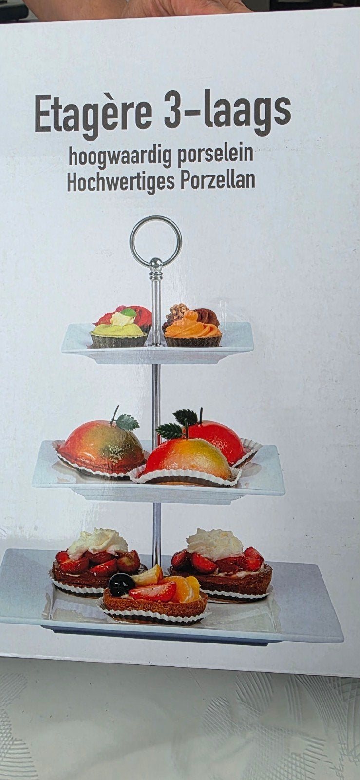 3 etalage dessert borden, Huis en Inrichting, Woonaccessoires | Etagères, Ophalen of Verzenden, Nieuw