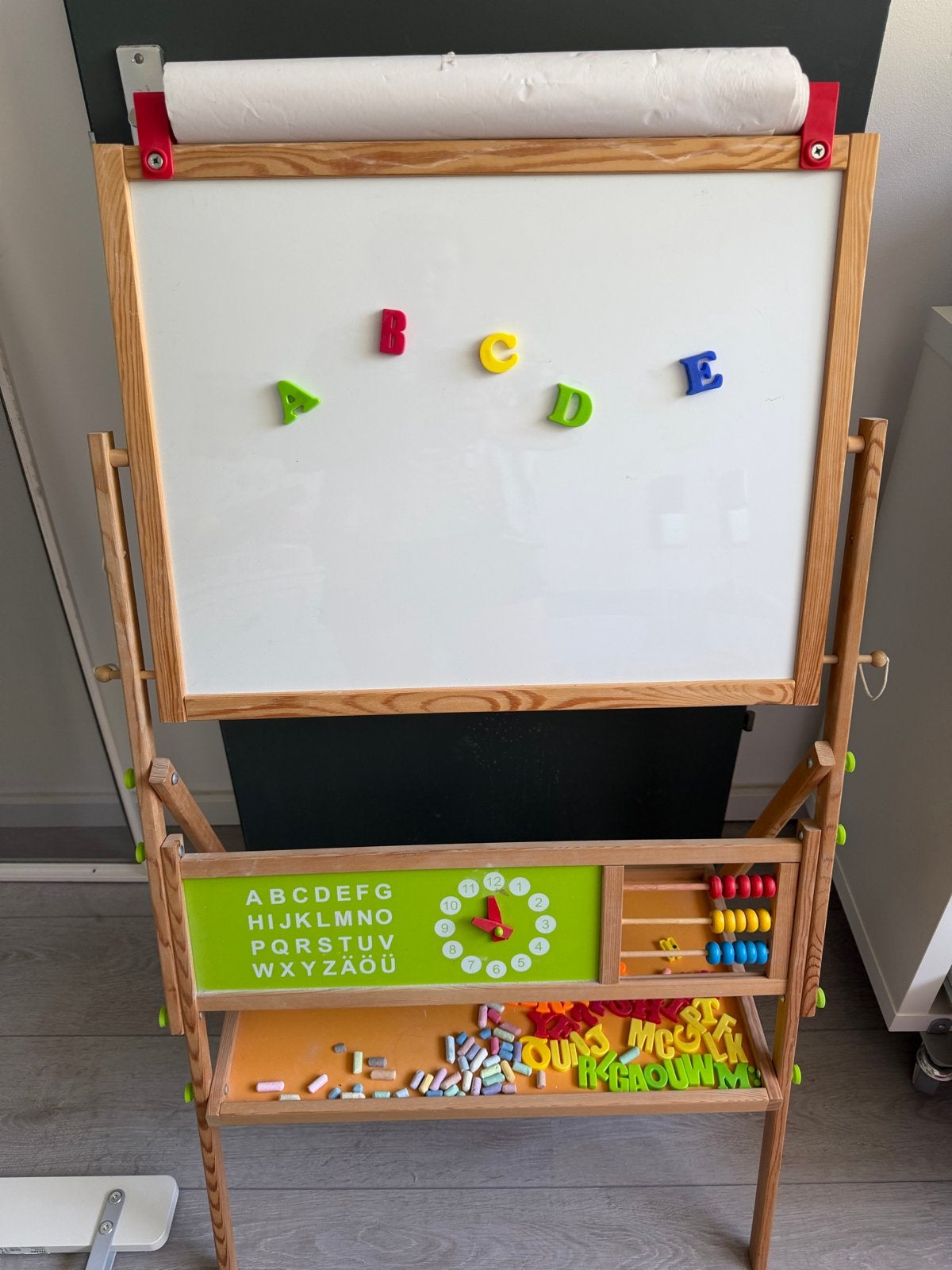 Houten Teken- en Krijtbord met Magnetische Letters, Ophalen, Gebruikt, Knutselen