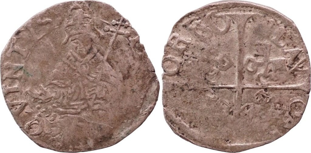 Halve gros 1566 tot 1572, Avignon, paus Pius V, Ophalen of Verzenden, Frankrijk, Losse munt