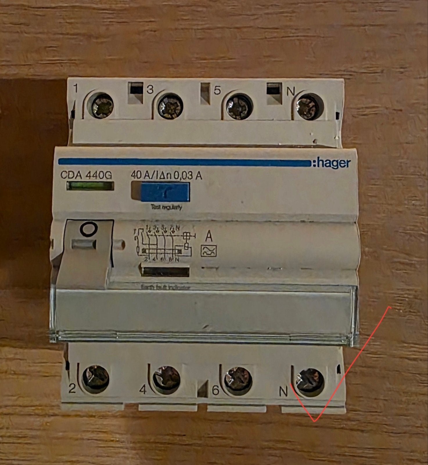 Hager CDA 440G Aardlekschakelaar 40A 0.03A, Verzenden, Gebruikt, Hager, Aardlekschakelaar