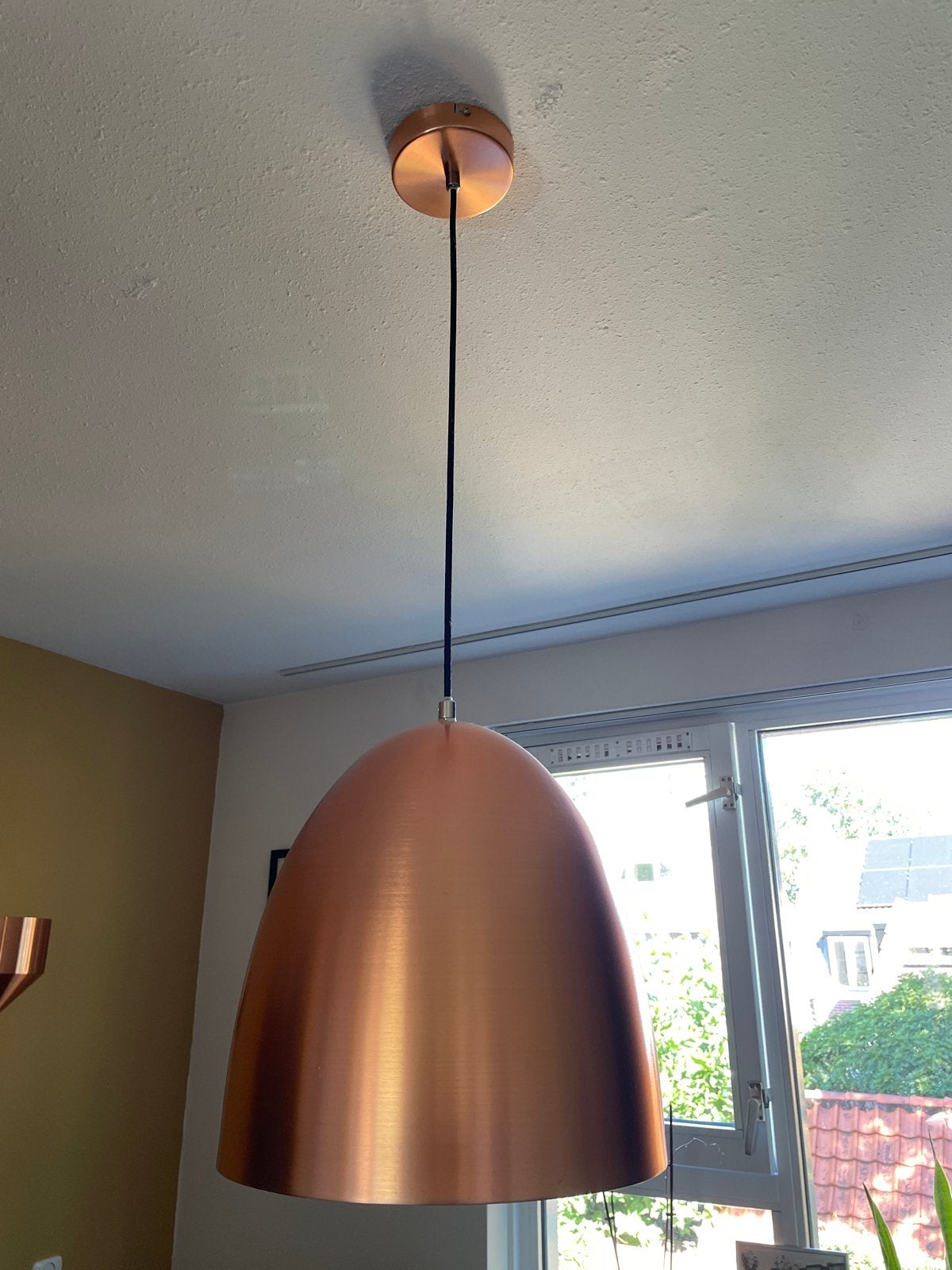 Koperkleurige Hanglamp - Modern Design, Ophalen, Zo goed als nieuw, Metaal, E27 (groot)