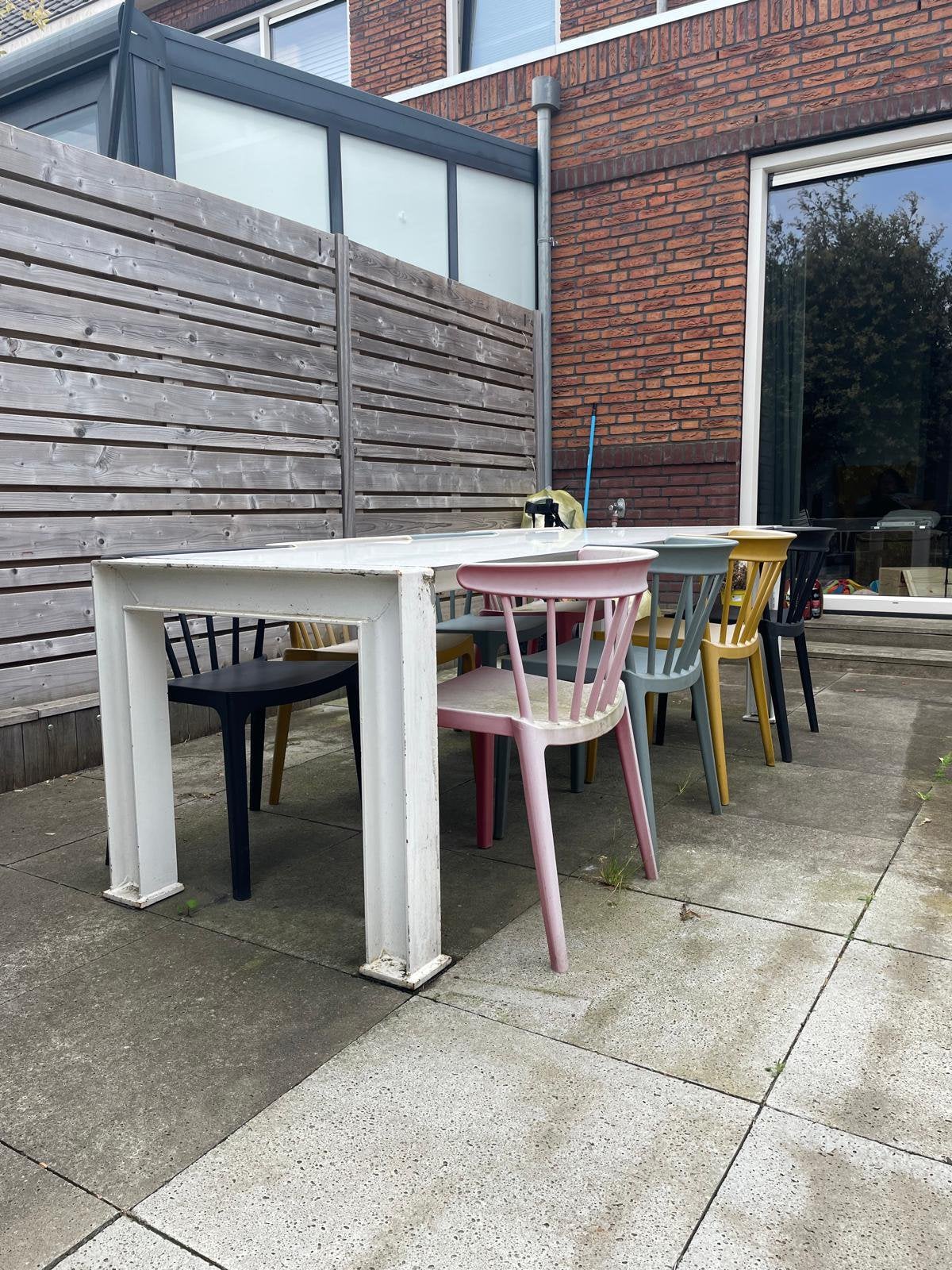 Eettafel buiten of binnen moet opgeknapt worden 240x80, Ophalen, Gebruikt, 200 cm of meer, 50 tot 100 cm