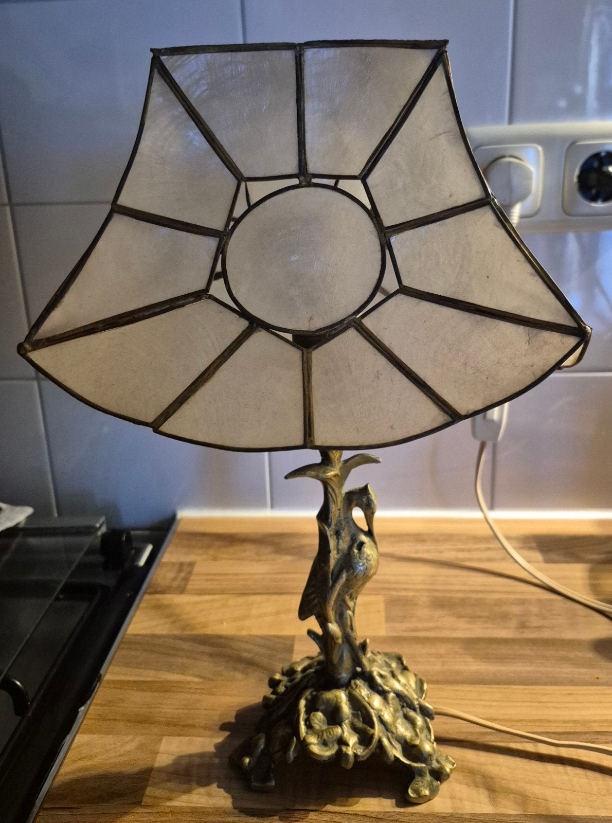 Messing Art Nouveau Deco Hollywood Regency Vintage Lamp, Ophalen of Verzenden