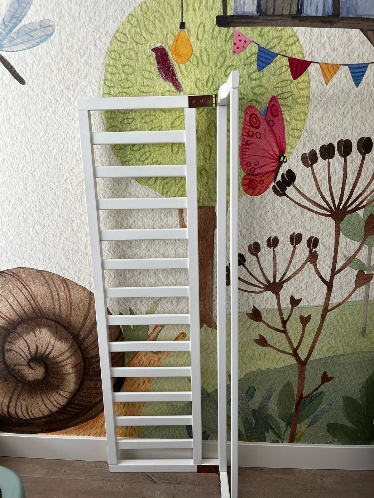 Inklapbaar houten bedrek - Wit, 120 cm lengte, Ophalen of Verzenden, Zo goed als nieuw, Minder dan 140 cm