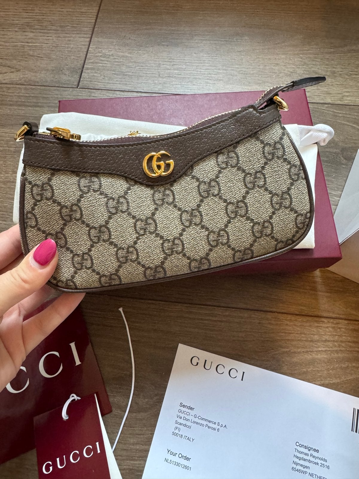 Nieuwe Gucci Ophidia Mini Tas - Nooit Gedragen!, Ophalen of Verzenden, Nieuw, Bruin, Schoudertasje