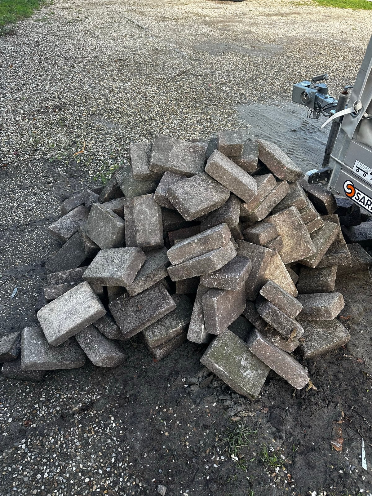 GRATIS af te halen. Gebruikte maar mooie terrastegels., Tuin en Terras, Ophalen, Gebruikt, Klinkers, 10 m² of meer